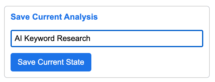 Saving an analysis